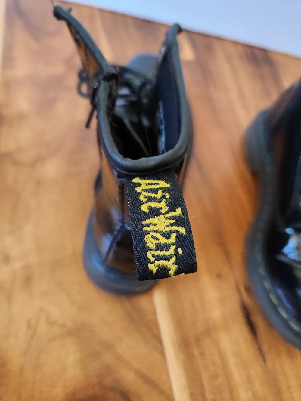 Dr. Martens 1460 Black Patent Side-Zip Ankle Boots. Youth 3